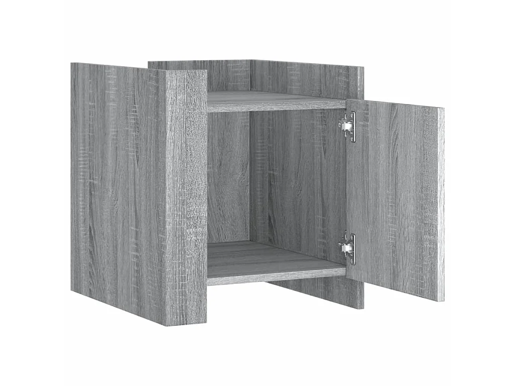 Table de chevet sonoma gris 45x50x50 cm bois d'ingénierie