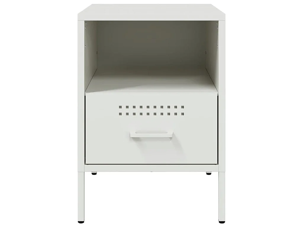 Table de chevet blanc 36x39x50,5 cm acier