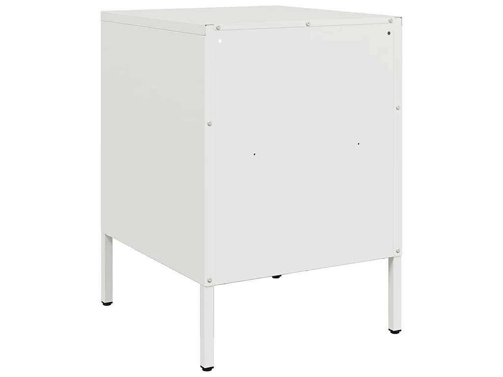 Table de chevet blanc 36x39x50,5 cm acier
