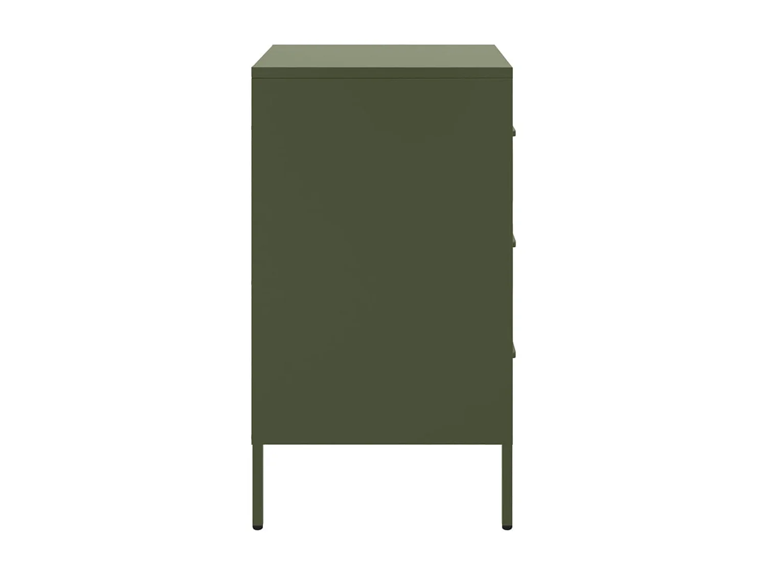 Table de chevet vert olive 36x39x68 cm acier