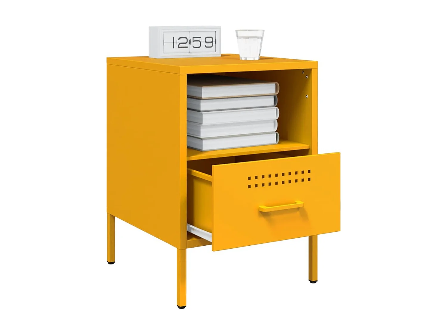 Comodini 2 pz Giallo Senape 36x39x50,5 cm in Acciaio