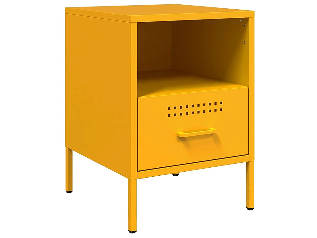 Tables de chevet 2 pcs jaune moutarde 36x39x50,5 cm acier