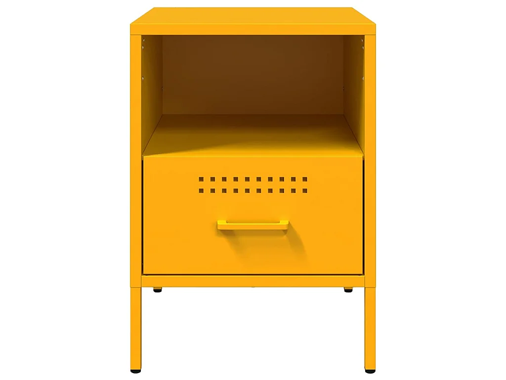Tables de chevet 2 pcs jaune moutarde 36x39x50,5 cm acier