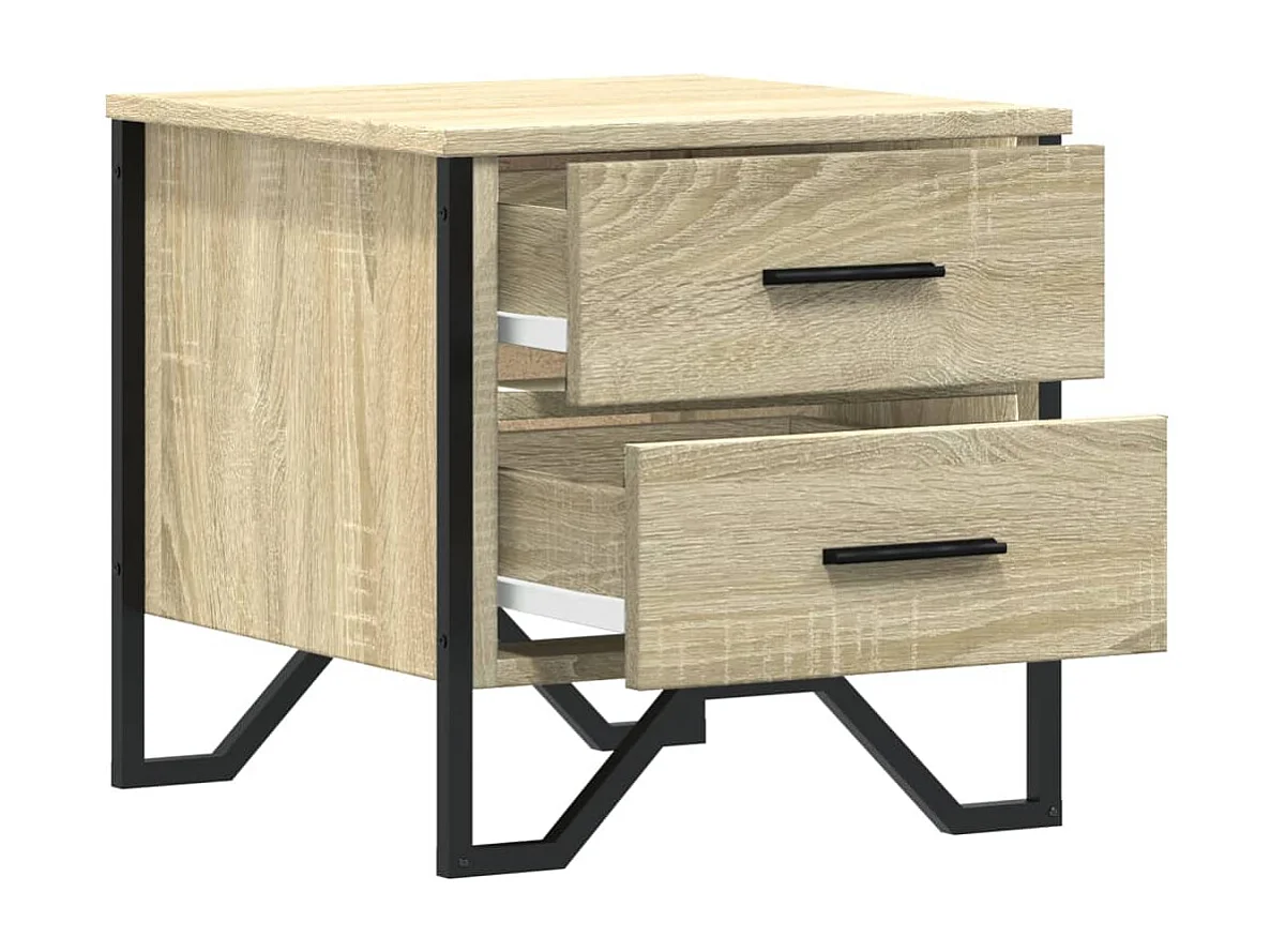 Mesita de noche madera de ingeniería roble Sonoma 40x41x40 cm