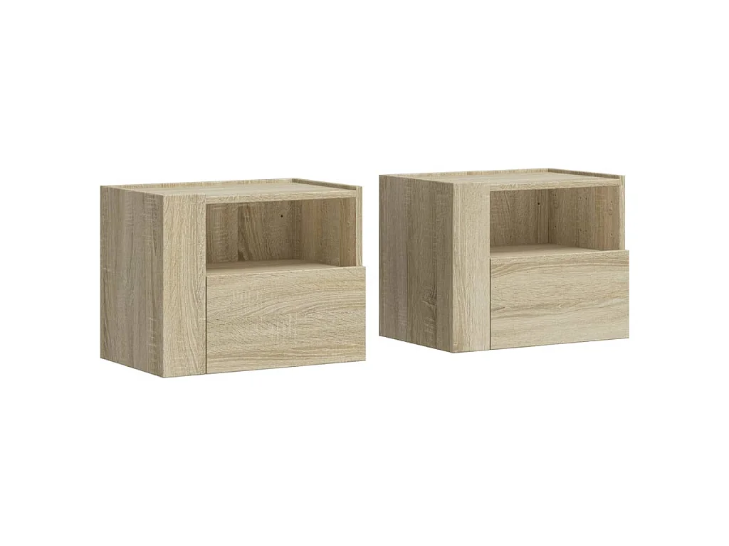 Comodini a Muro 2 pz Rovere Sonoma 45x30x35 cm