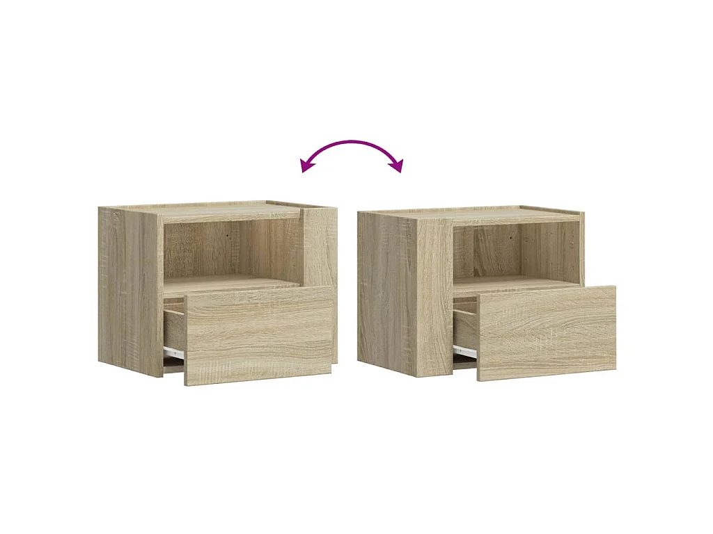 Comodini a Muro 2 pz Rovere Sonoma 45x30x35 cm