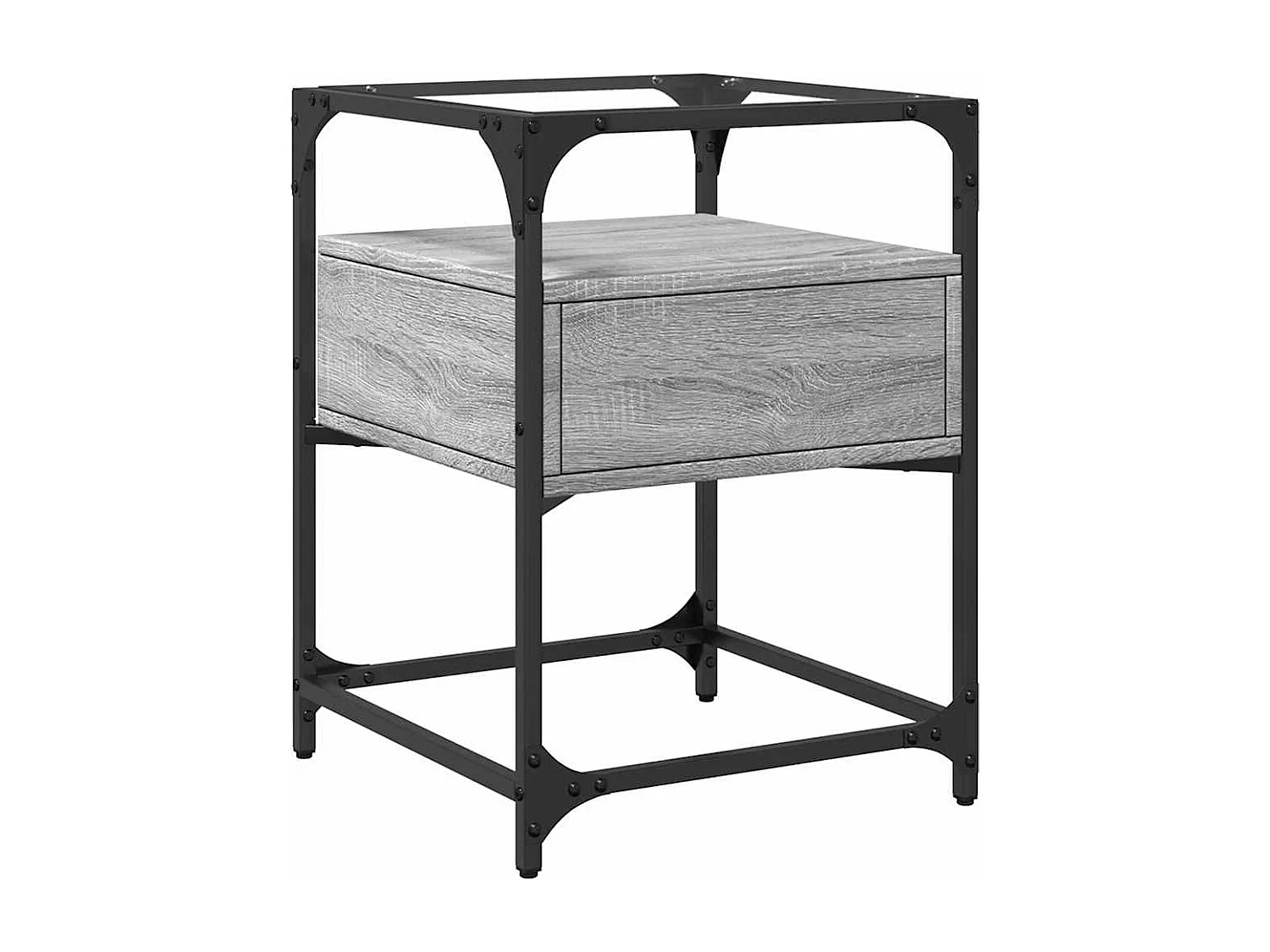 Nachtkastjes 40x40x55 cm bewerkt hout grijs sonoma