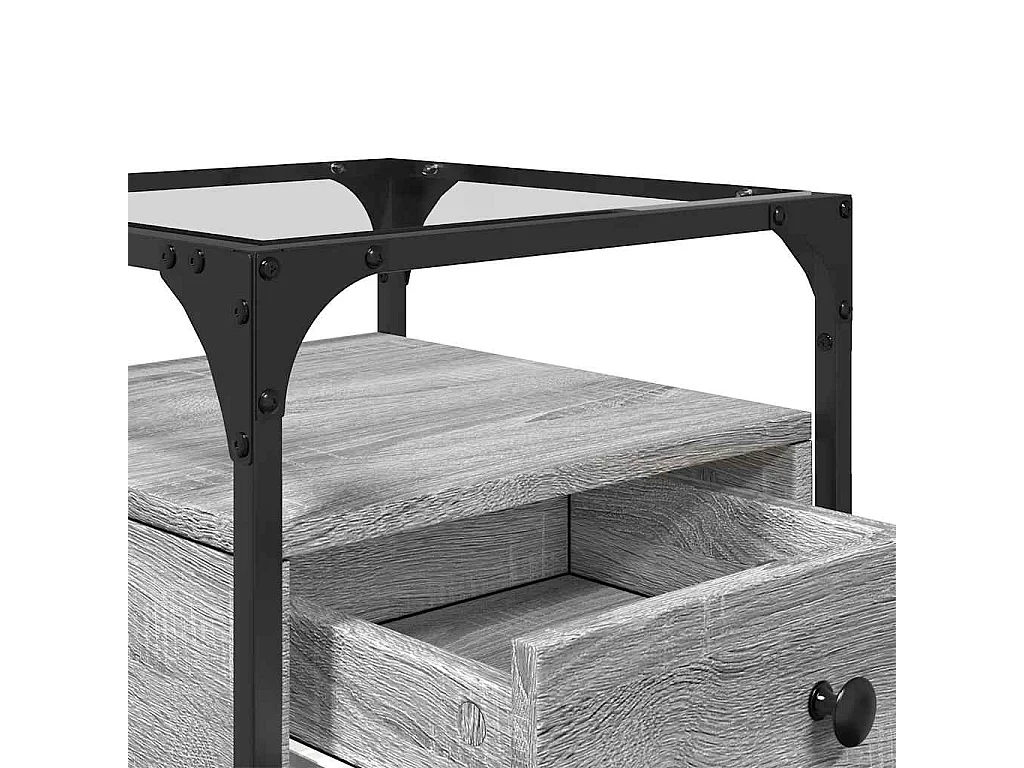 Nachtkastjes 40x40x55 cm bewerkt hout grijs sonoma