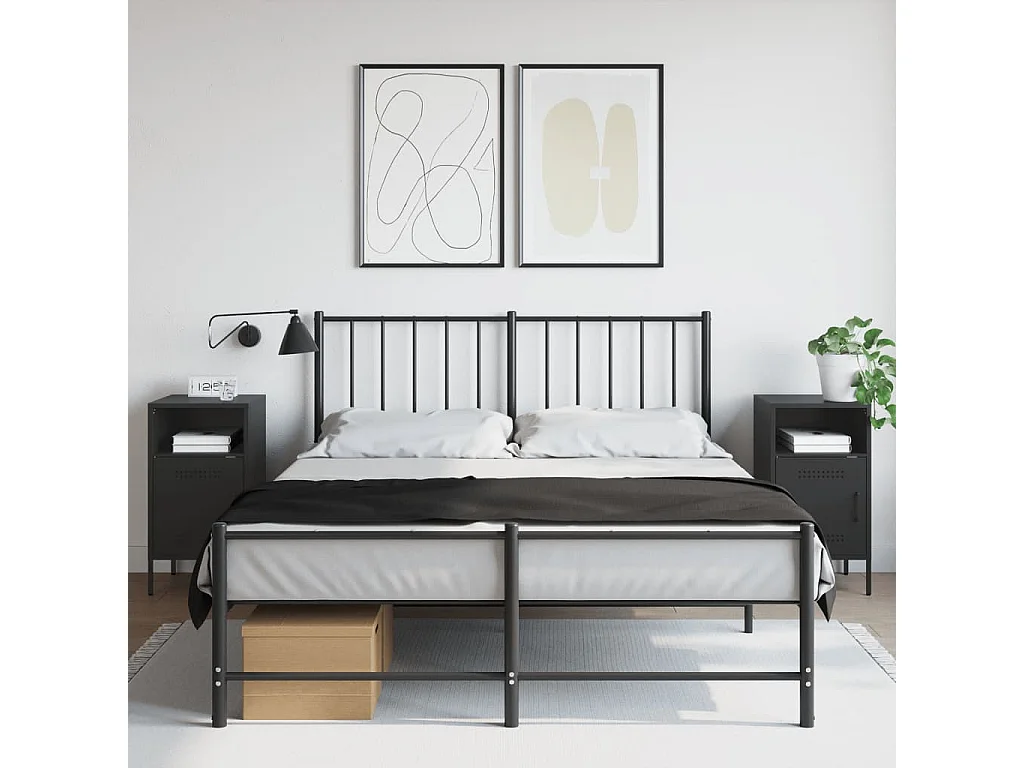 Tables de chevet 2 pcs noir 36x39x68 cm acier