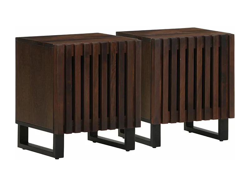 Mesitas de noche 2 uds madera maciza de mango 40x34x46 cm
