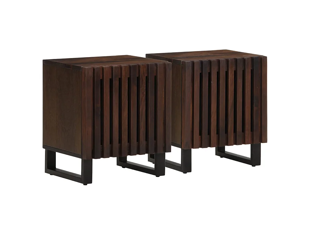 Nachttische 2 Stk. 40x34x46 cm Massivholz Mango