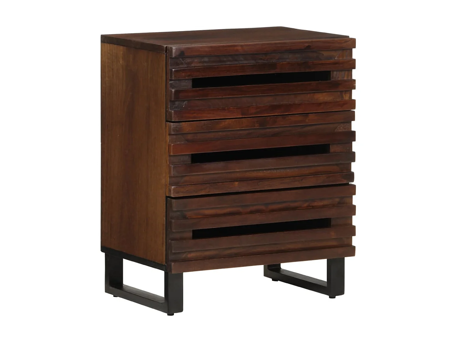 Table de chevet marron 50x34x62 cm bois manguier solide