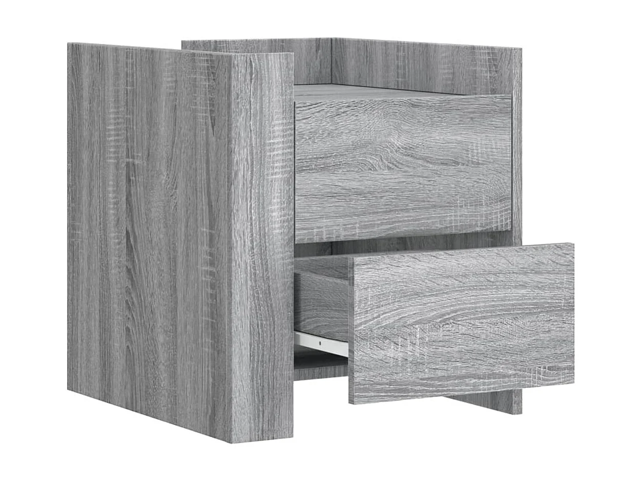 Table de chevet sonoma gris 45x50x50 cm bois d'ingénierie