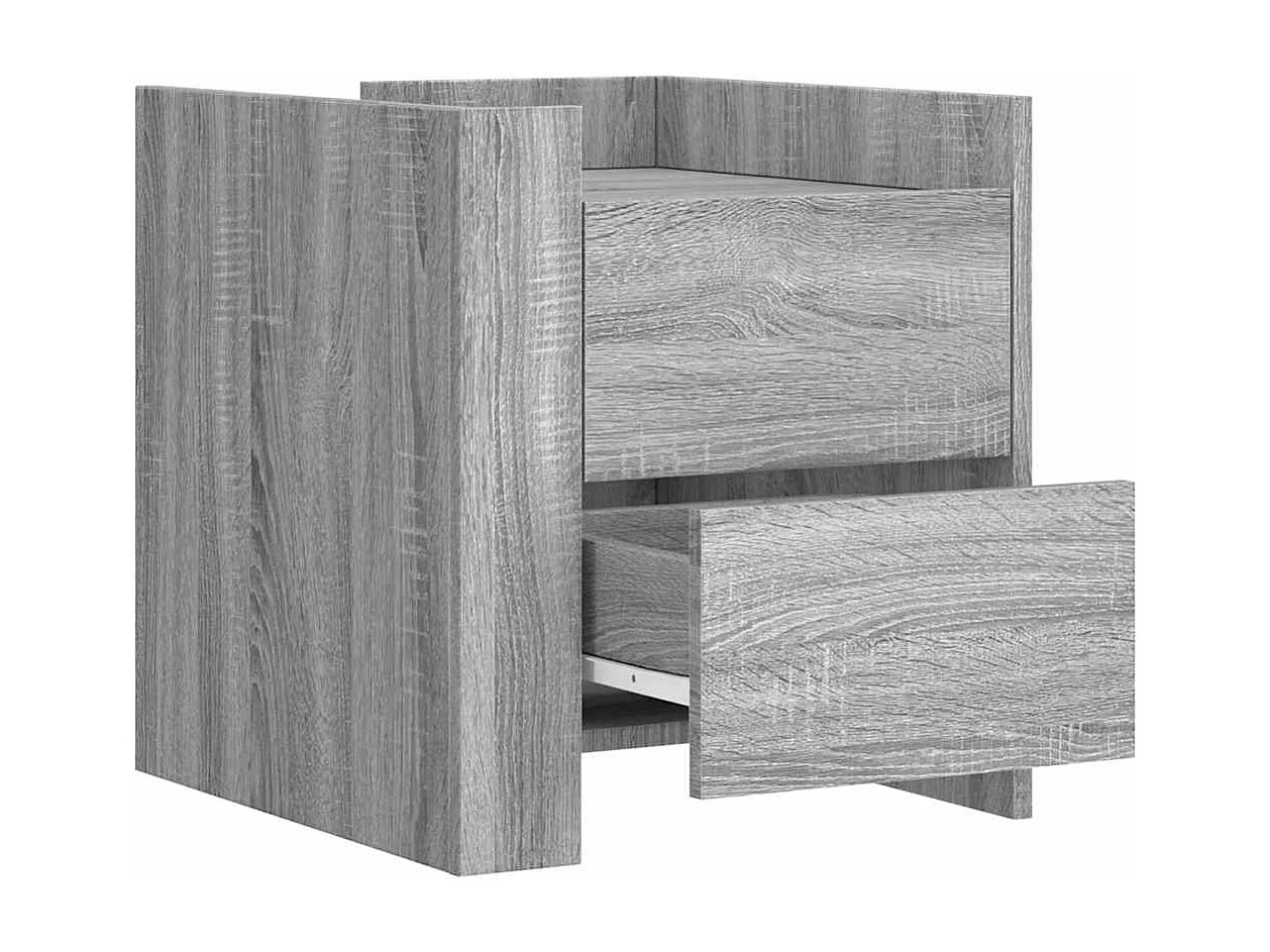 Table de chevet sonoma gris 45x50x50 cm bois d'ingénierie