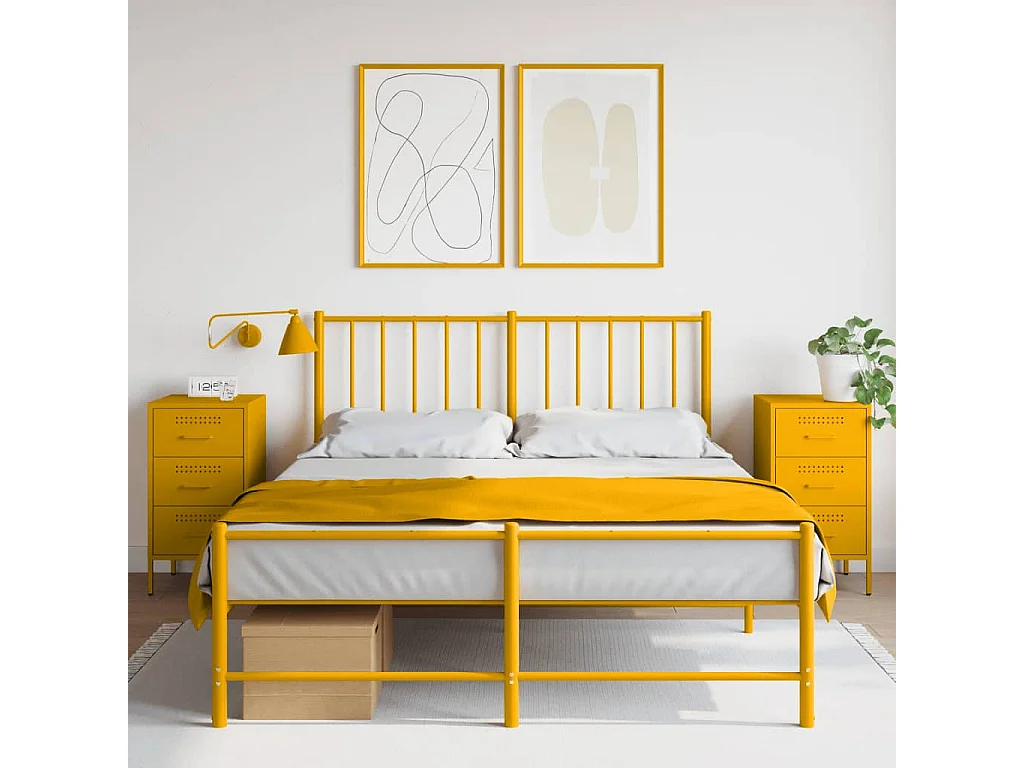 Nachttische 2 Stk. Senfgelb 36x39x68 cm Stahl