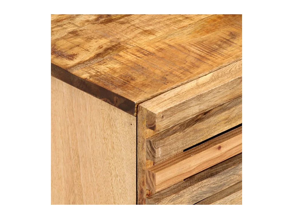 Table de chevet 40x34x46 cm bois de manguier massif brut