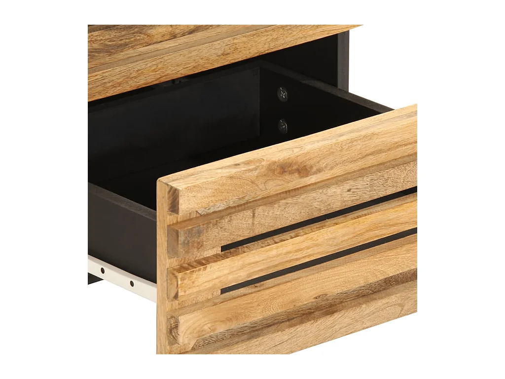 Table de chevet 40x34x46 cm bois de manguier massif brut