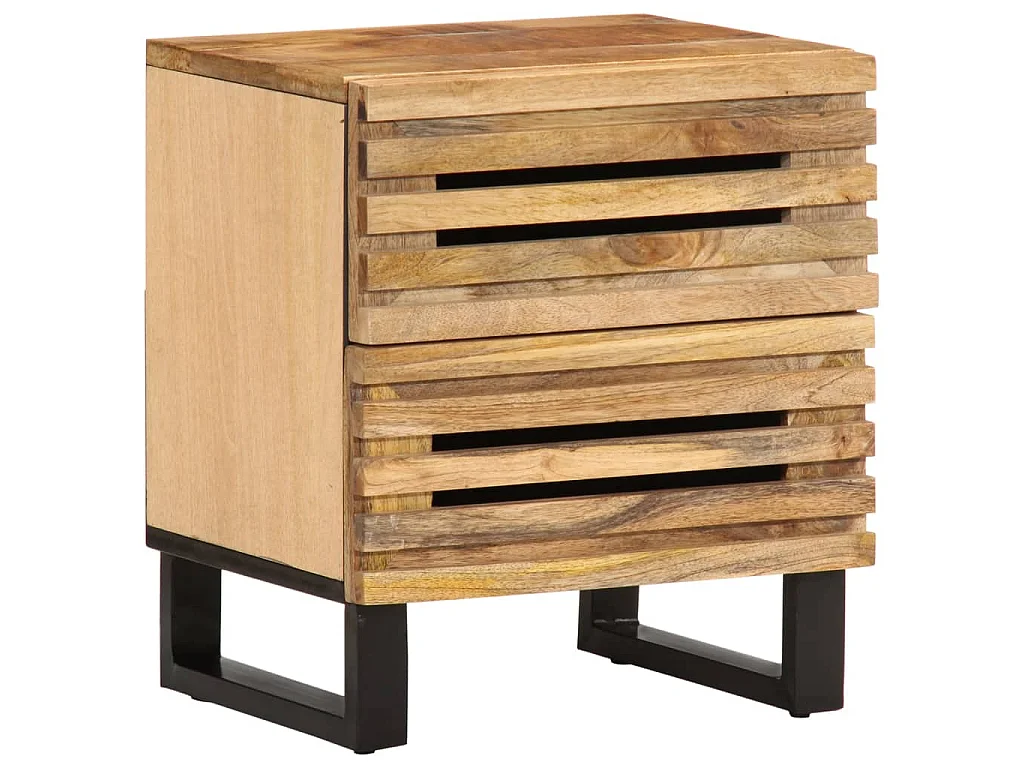 Nachttisch 40x34x46 cm Raues Mangoholz