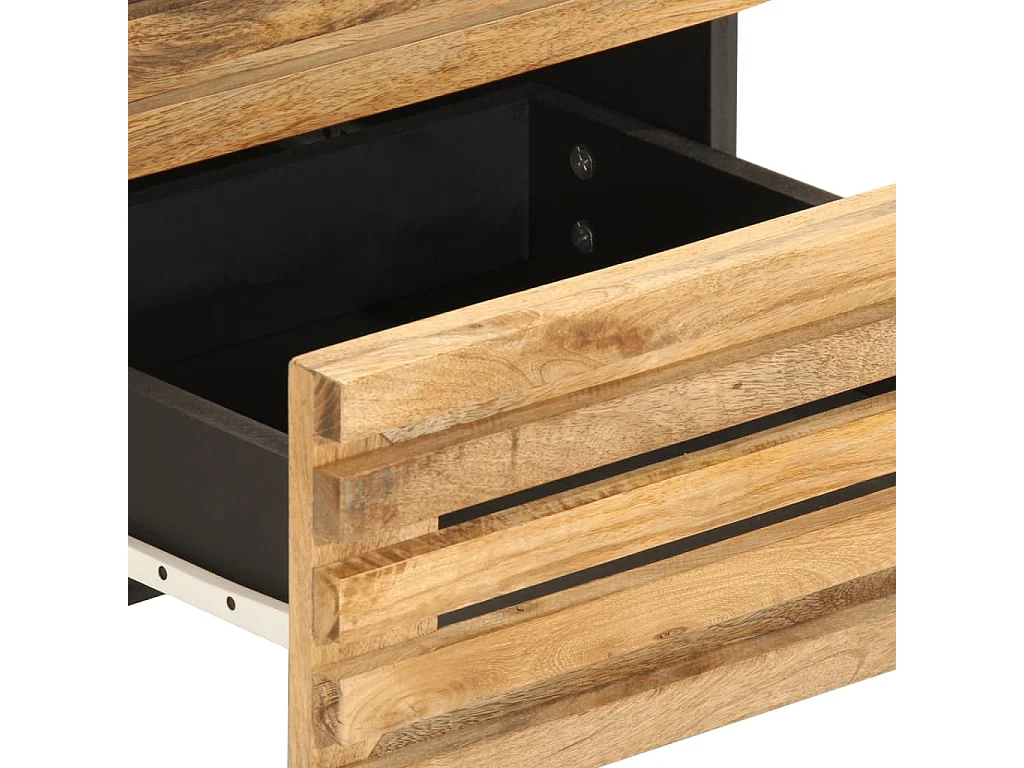 Nachttisch 40x34x46 cm Raues Mangoholz