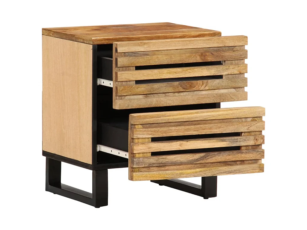 Nachttisch 40x34x46 cm Raues Mangoholz