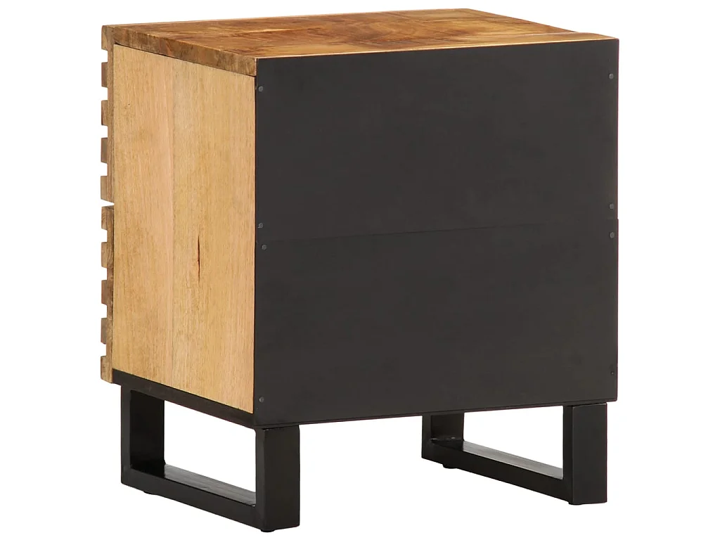 Nachttisch 40x34x46 cm Raues Mangoholz