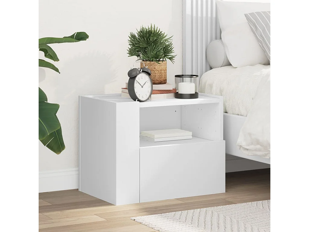 Comodino a Parete Bianco 45x30x35 cm