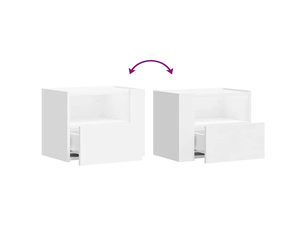 Comodino a Parete Bianco 45x30x35 cm