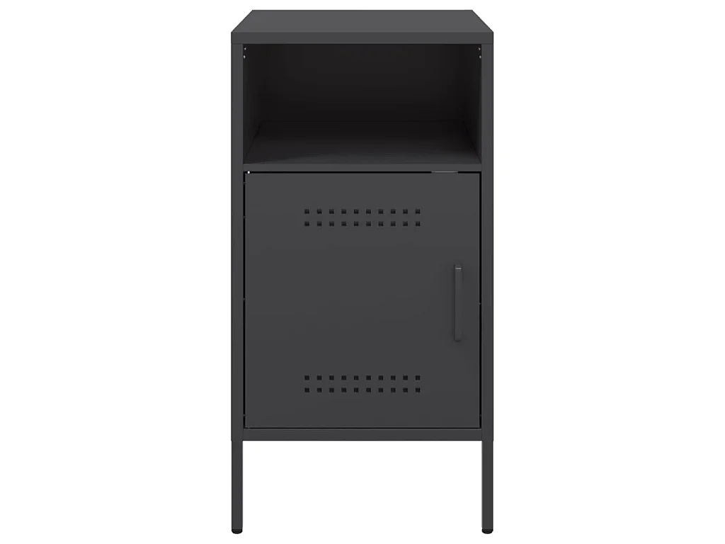 Comodino Nero 36x39x68 cm in Acciaio