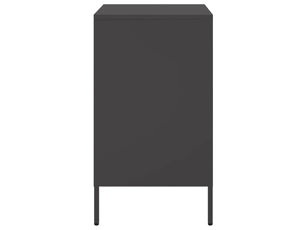 Comodino Nero 36x39x68 cm in Acciaio