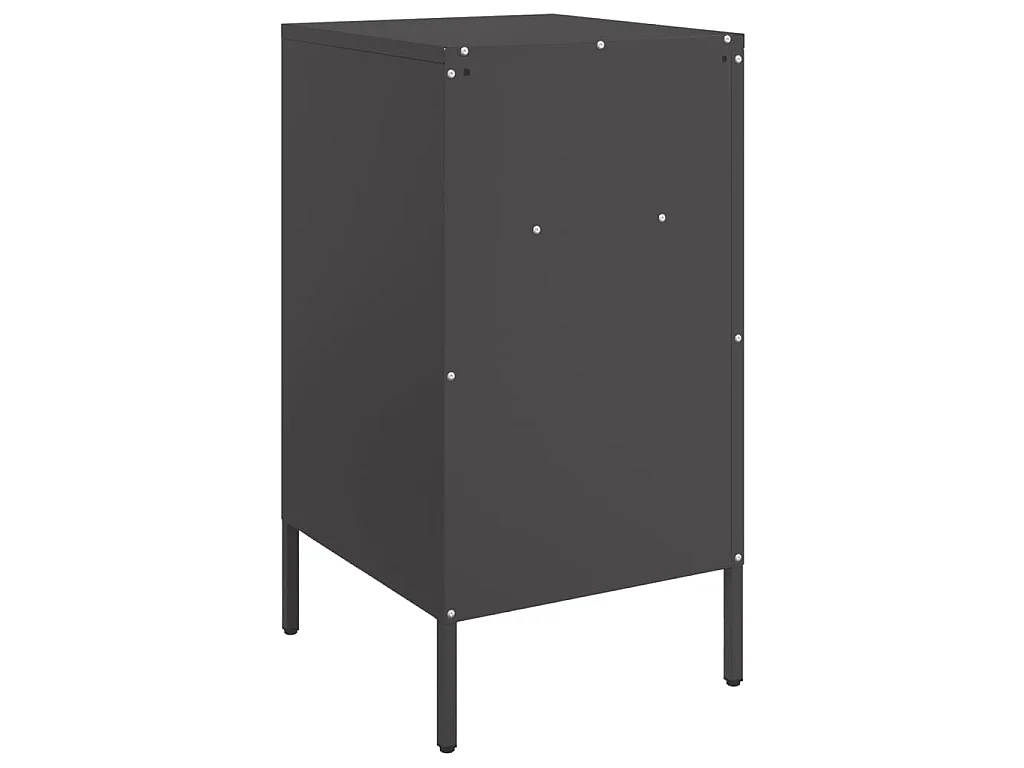 Comodino Nero 36x39x68 cm in Acciaio