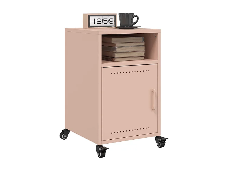 Tables de chevet 2 pcs rose 36x39x59 cm acier