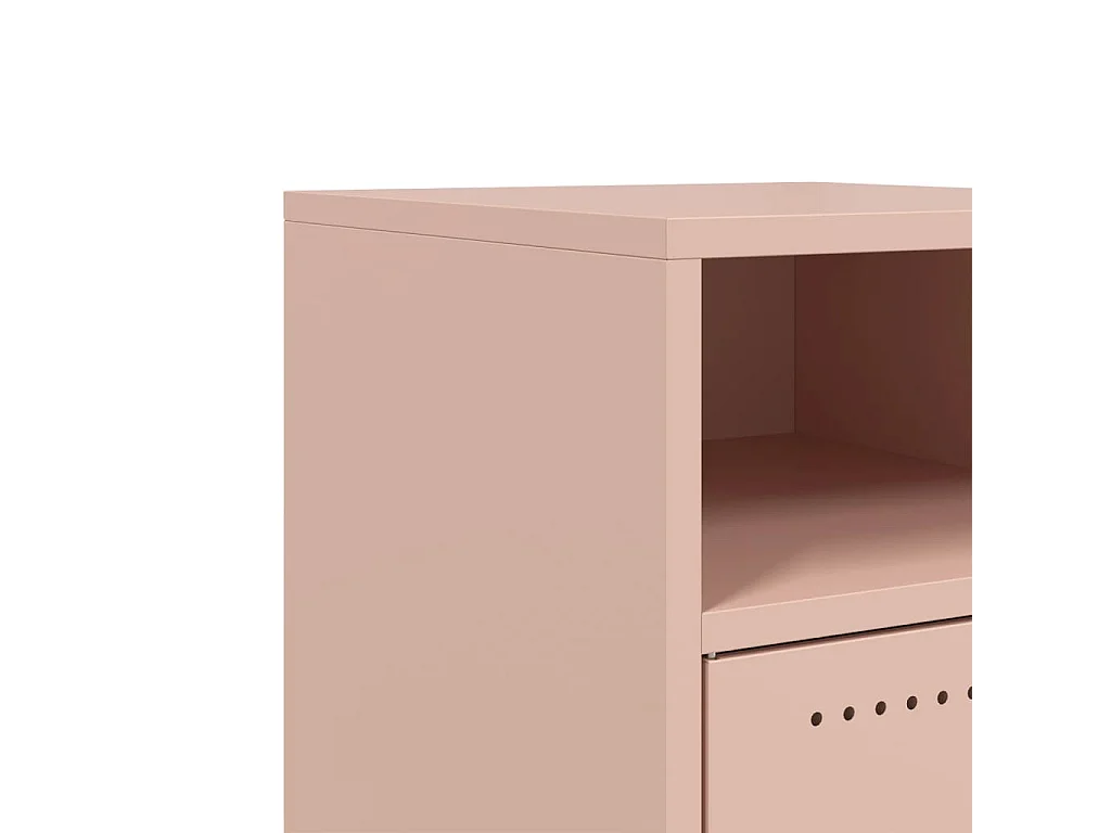 Tables de chevet 2 pcs rose 36x39x59 cm acier