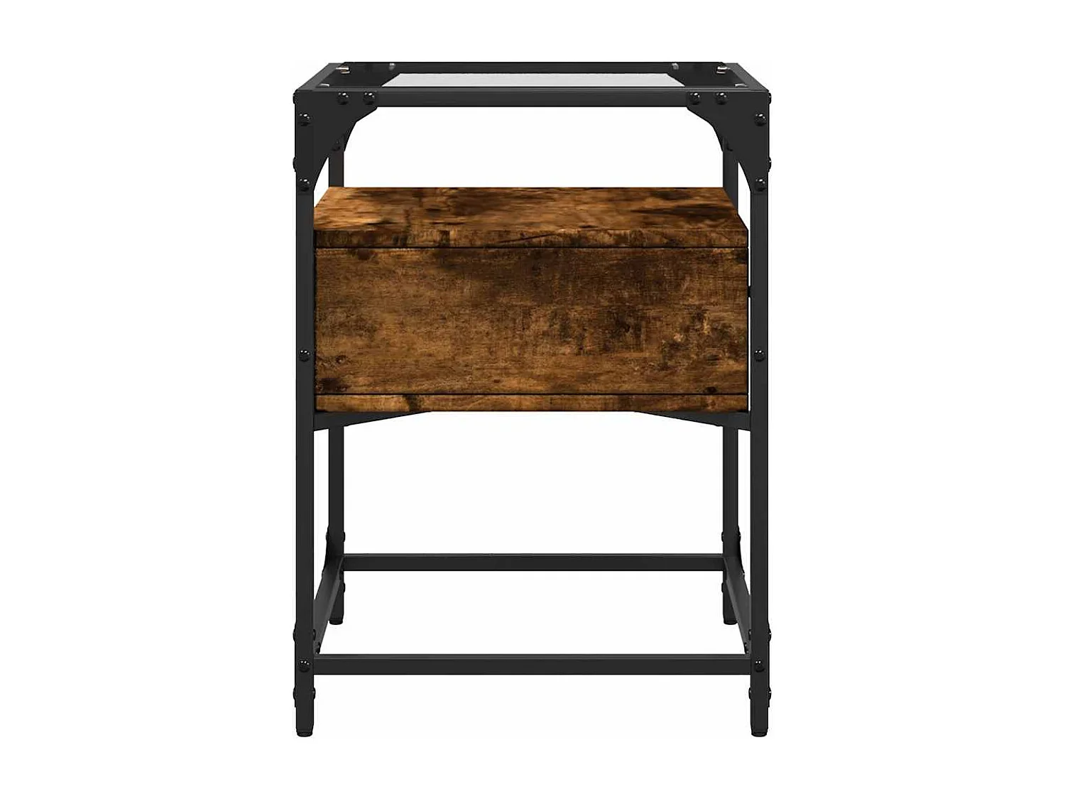 Comodini 2 pz Rovere Fumo 40x40x55 cm in Legno Multistrato