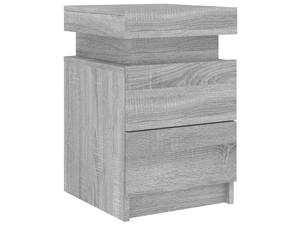 Nachtkastje met LED-verlichting 35x39x55 cm grijs sonoma eiken