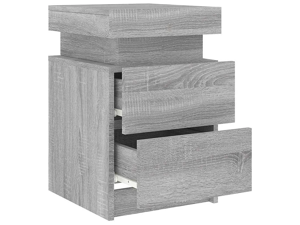 Nachtkastje met LED-verlichting 35x39x55 cm grijs sonoma eiken