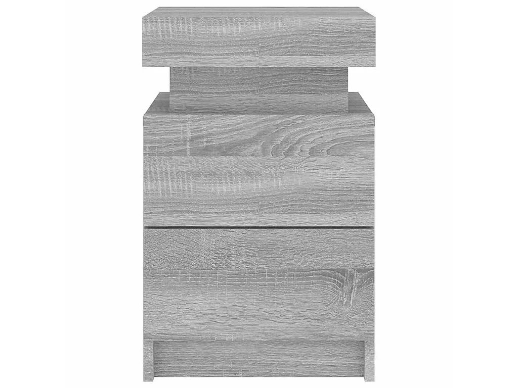 Nachtkastje met LED-verlichting 35x39x55 cm grijs sonoma eiken