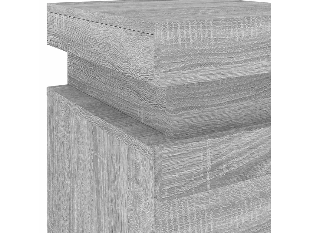 Nachtkastje met LED-verlichting 35x39x55 cm grijs sonoma eiken