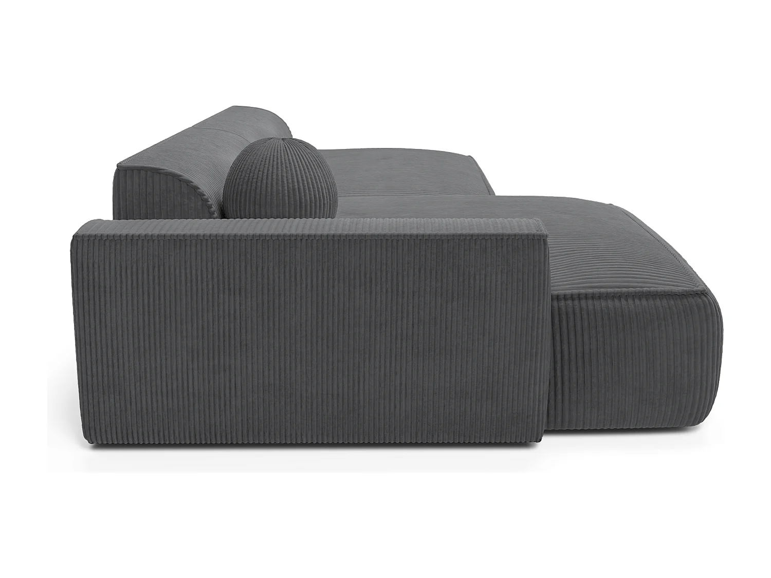 Canapé angle gauche velours côtelé crème 260cm  4 places ANIA en velours côtelé gris anthracite