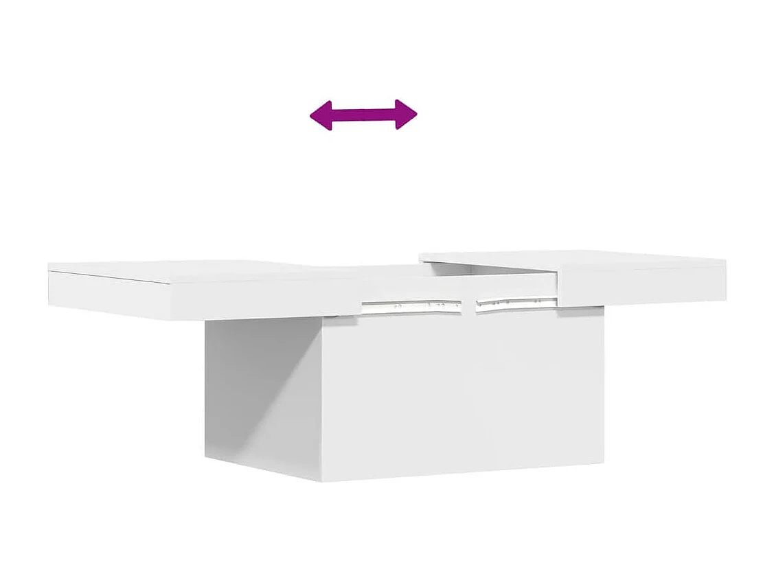 Mesa de centro madera de ingeniería blanca 80x55x40 cm