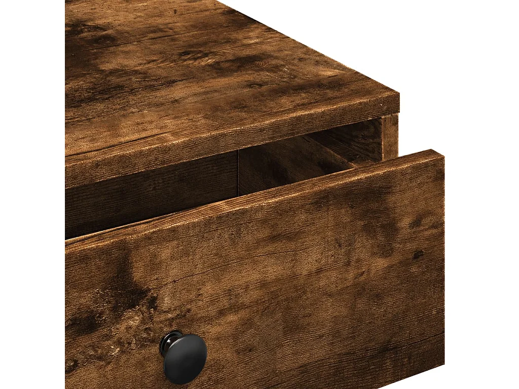 Salontafel 90x90x28 cm bewerkt hout gerookt eikenkleurig