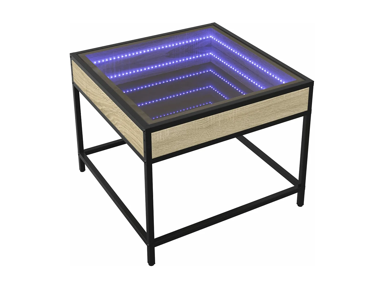 Table basse avec LED infini chêne sonoma 50x50x41 cm
