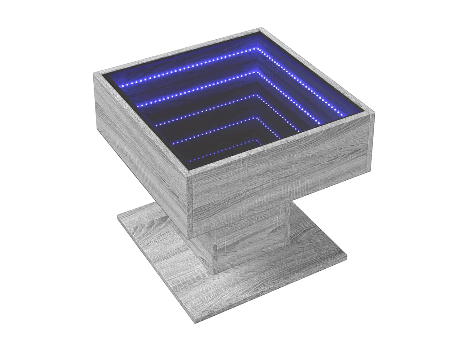Table basse avec LED sonoma gris 50x50x45 cm bois d'ingénierie