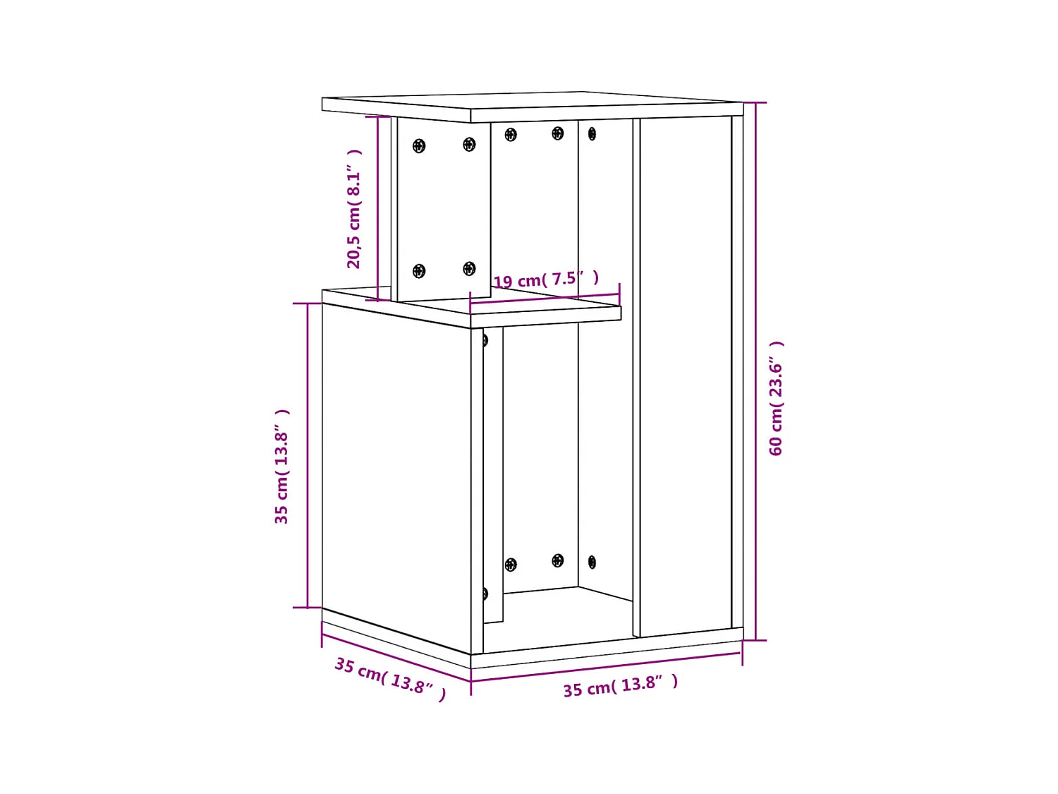 Table d'appoint chêne sonoma 35x35x60 cm bois d'ingénierie