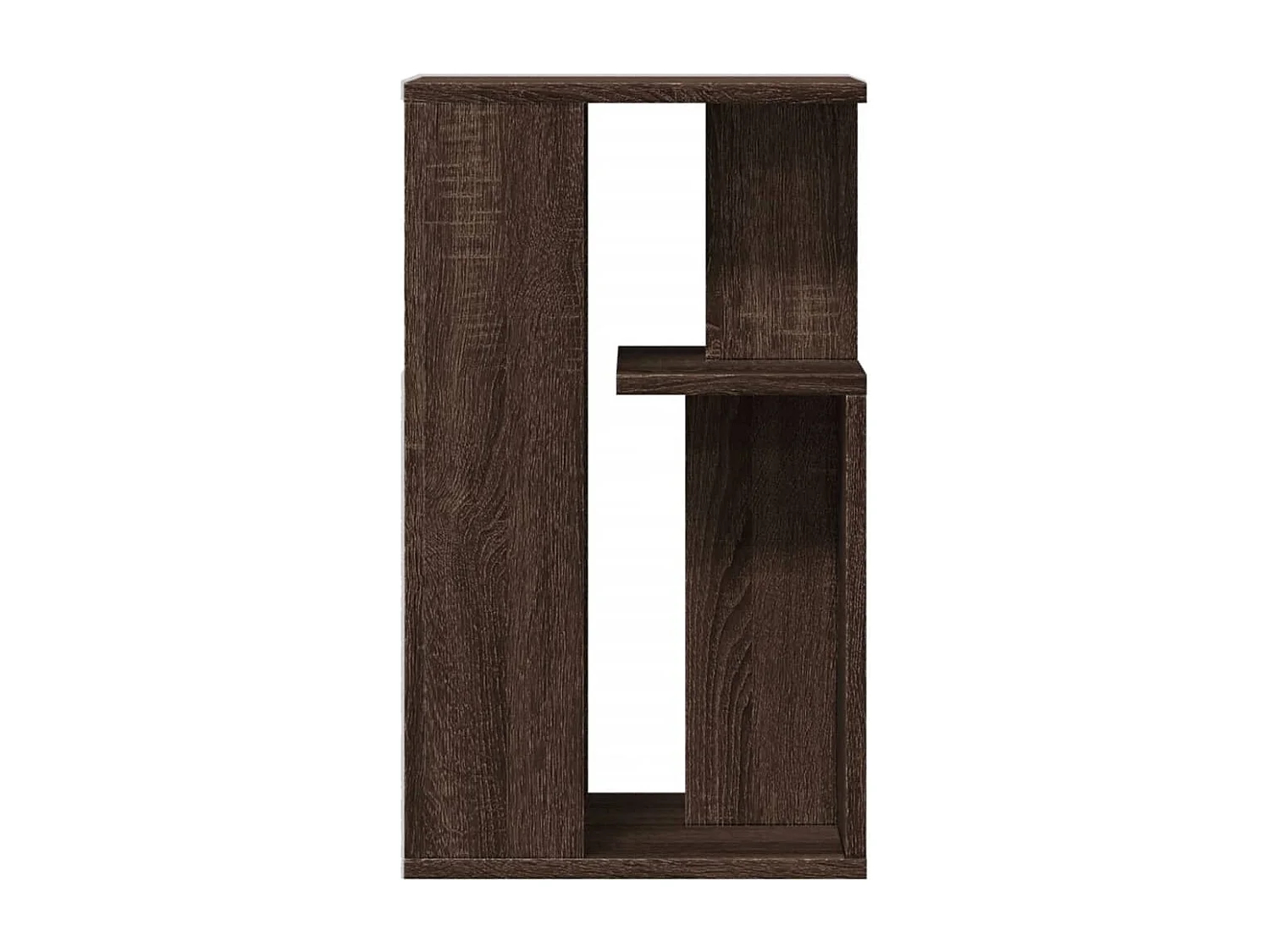 Bijzettafel 35x35x60 cm bewerkt hout bruin eikenkleurig