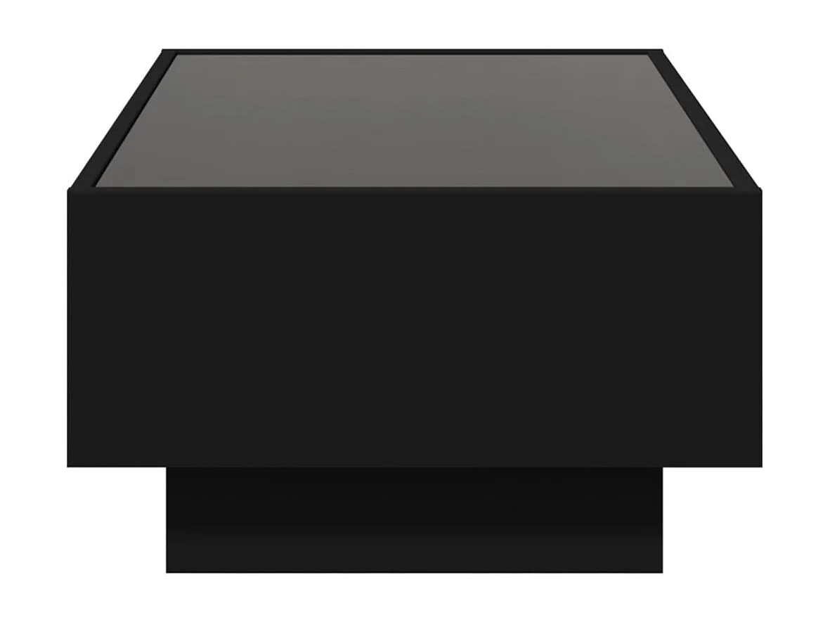 Table basse avec LED noir 90x50x30 cm bois d'ingénierie