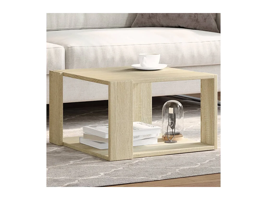 Table basse chêne sonoma 51,5x51,5x30 cm bois d'ingénierie