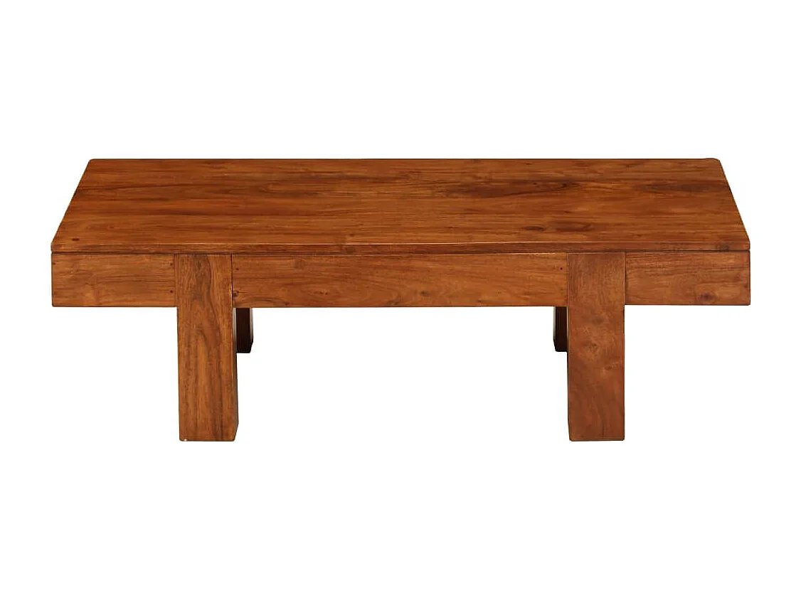 Mesa de centro madera maciza acacia acabado miel 100x50x30 cm