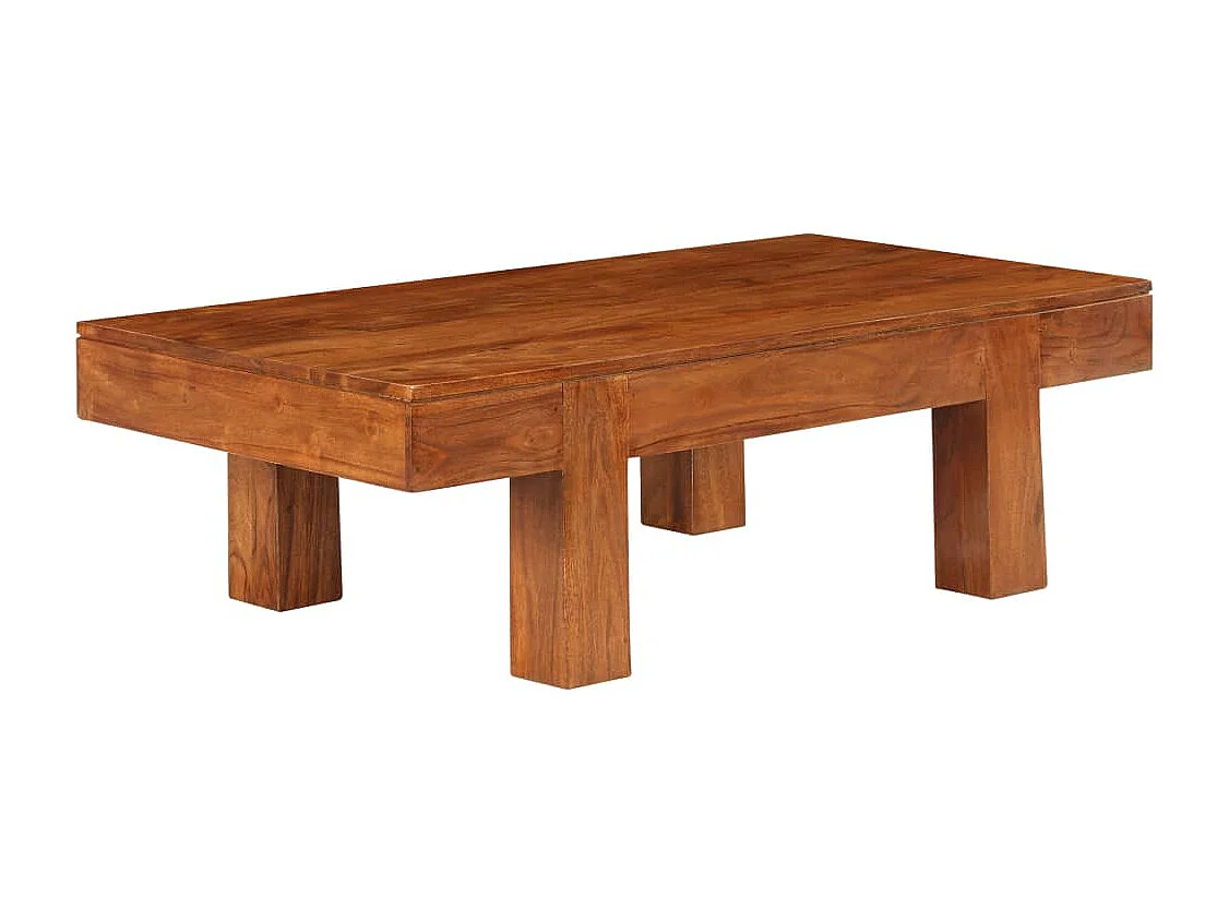 Mesa de centro madera maciza acacia acabado miel 100x50x30 cm