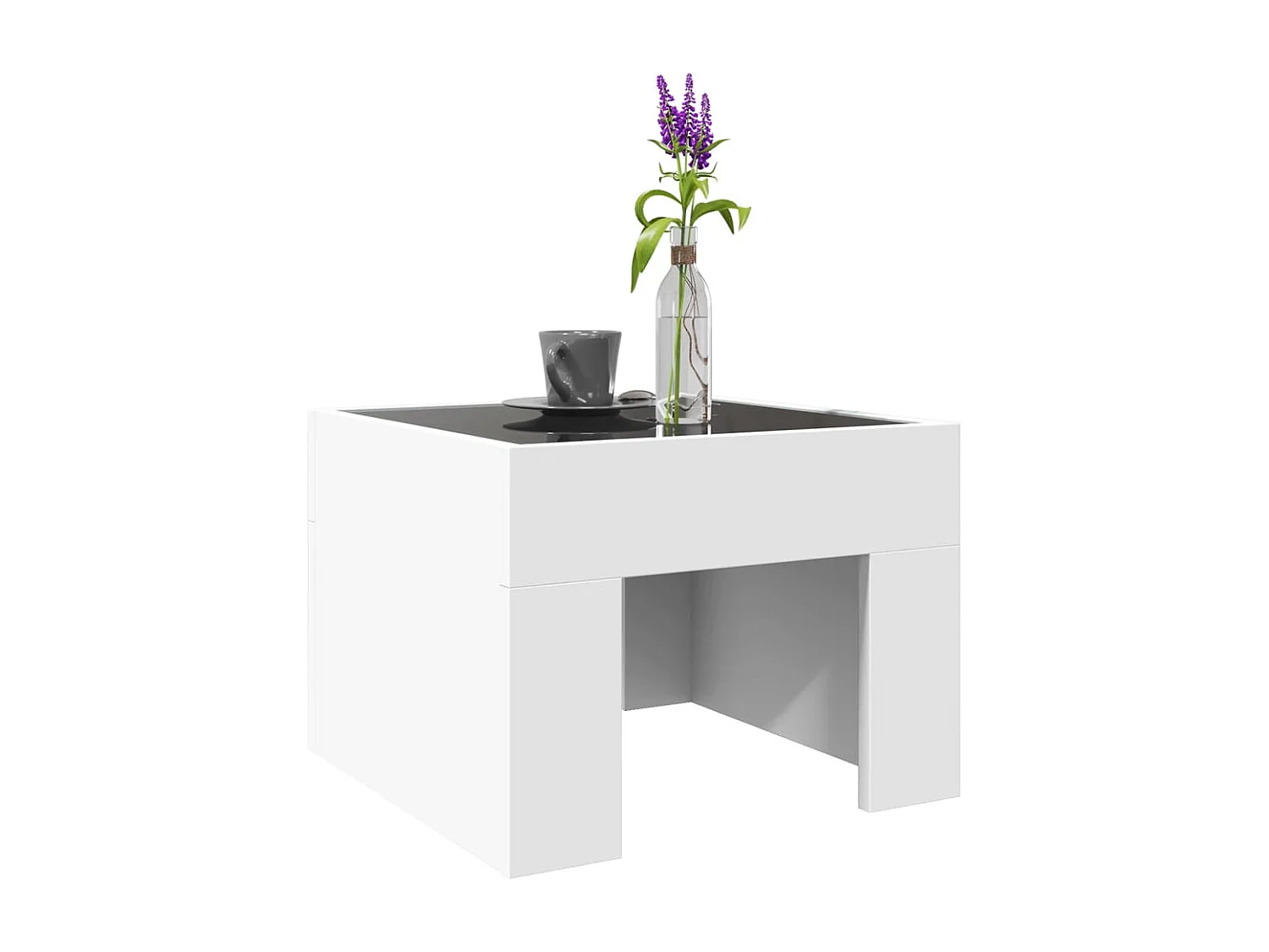 Table basse avec LED infini blanc 40x40x30 cm