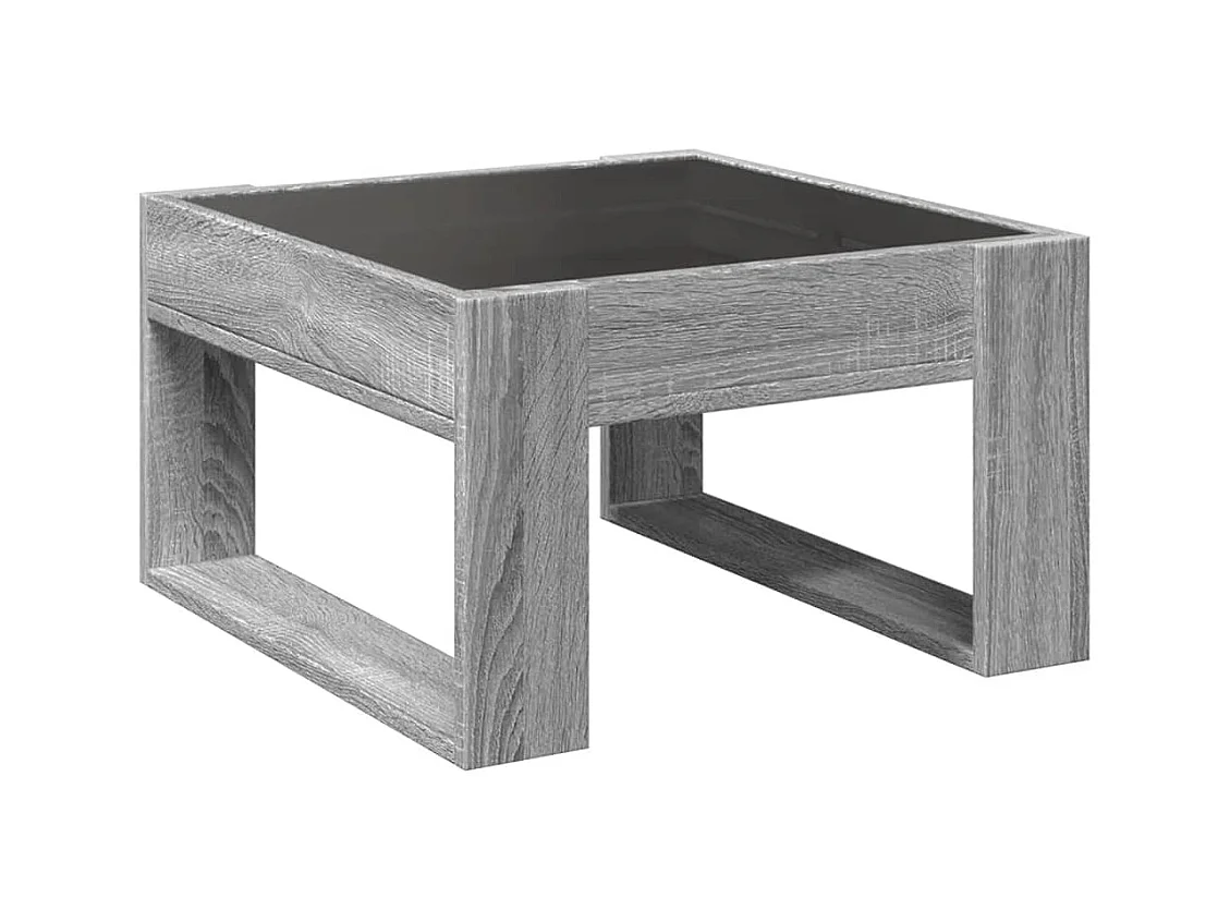 Mesa de centro luzes LED Infinity 50x53x30 cm cinzento sonoma